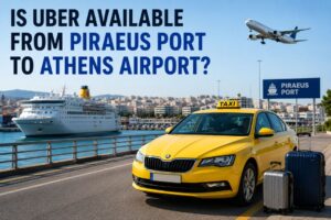 Is Uber available from Piraeus Port to Athens Airport with taxi, cruise ship and Athens International Airport.